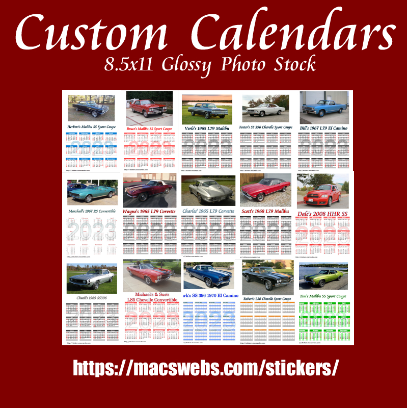 Chevelle Calendars